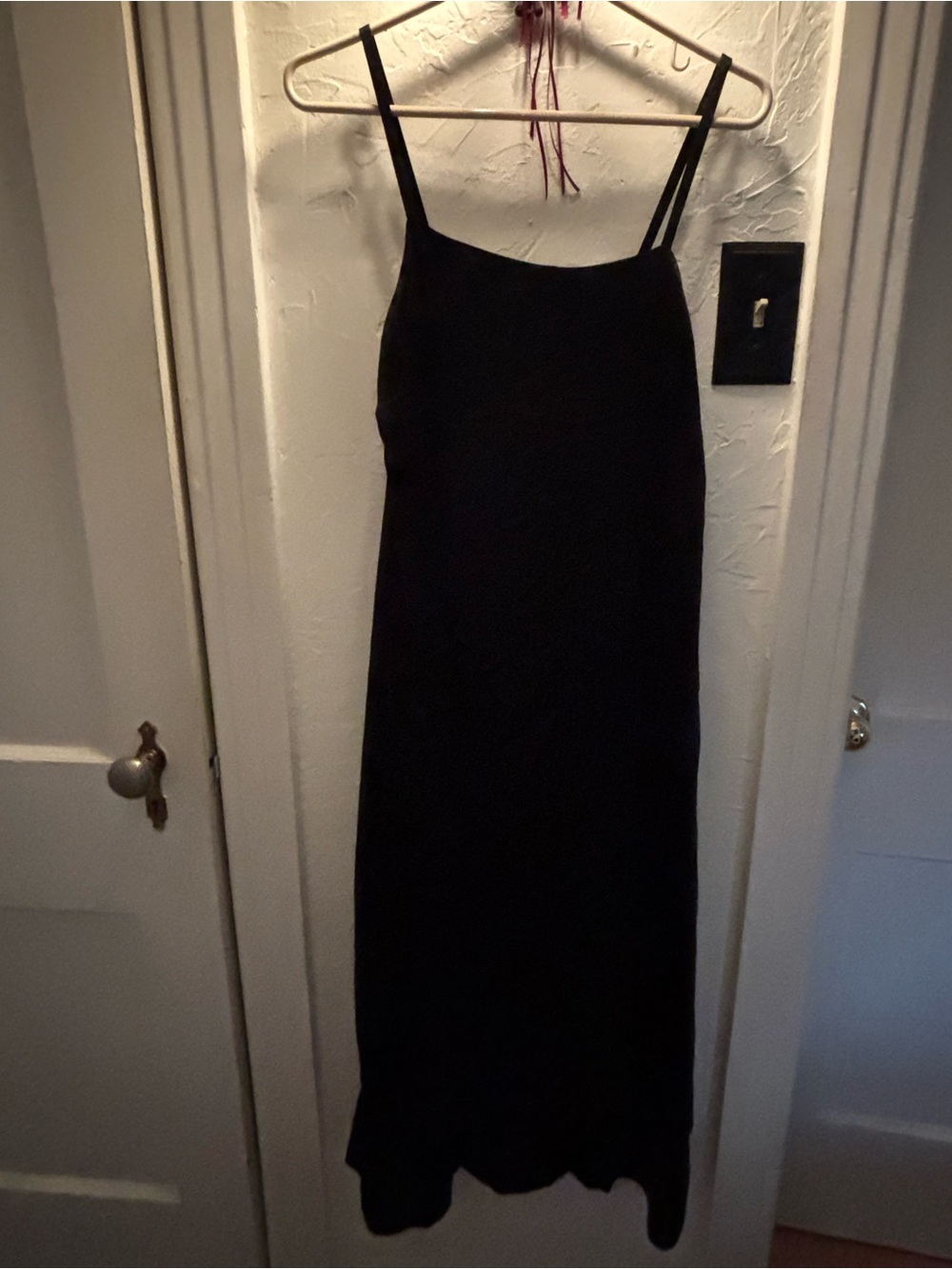 Everlane Classic Black Slip Dress with Spaghetti Straps
